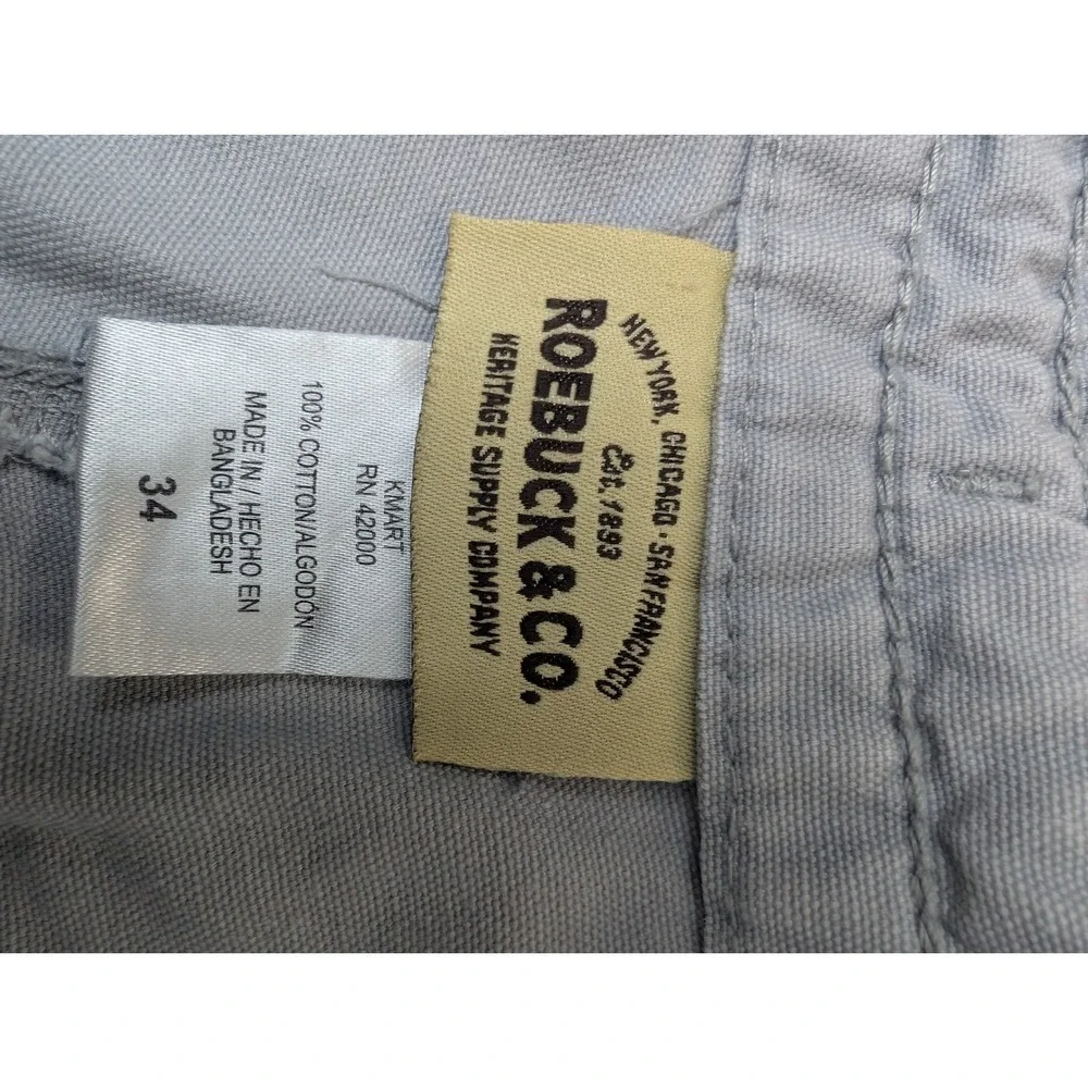 X3 Roebuck & Co. Men's Gray Cotton Canvas Carpenter Shorts Size 34
